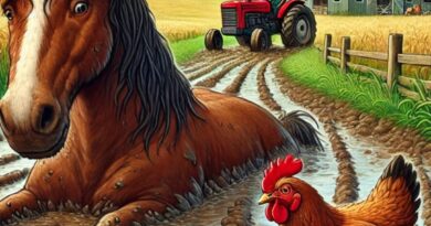 Cavalo é socorrido por uma Galinha