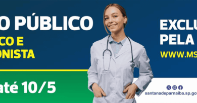 Santana de Parnaíba abre concurso público para médicos com inscrições até 10 de maio
