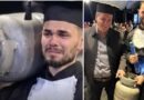 Aos 22 anos, formando atravessa o palco com um botijão de gás nos ombros para homenagear os 26 anos de trabalho do pai e transforma a formatura em um reconhecimento público à história profissional que marcou sua família