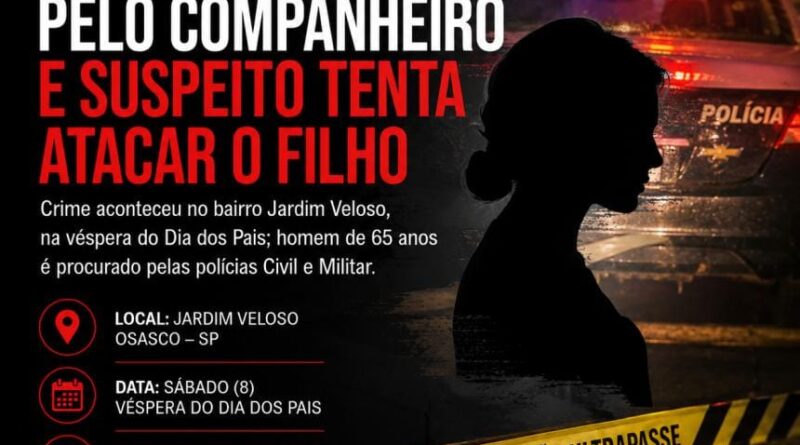 Mulher é morta pelo companheiro em Osasco; antes de fugir, suspeito tenta atacar filho da vítima