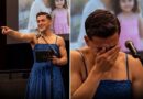 O formando Gabriel entra vestido de mulher no dia da sua formatura para homenagear a irmã que havia morrido O formando Gabriel entra vestido de mulher no dia da sua formatura para homenagear a irmã que havia morrido